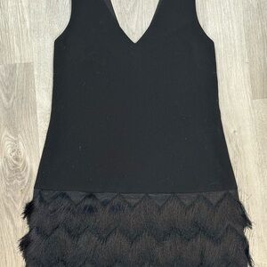 BCBGMaxAzria Black V-Neck Mini Dress